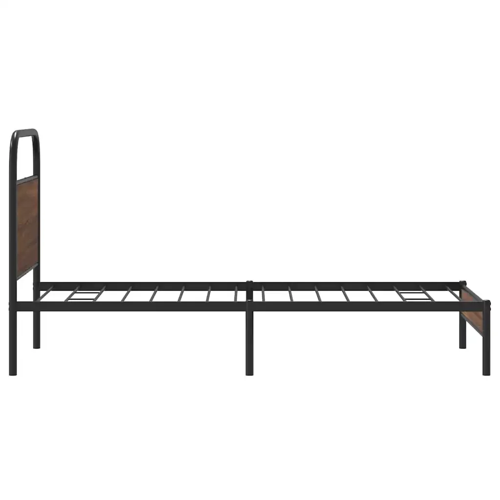 Letto singolo | Letto per adulti | Giroletto senza Materasso Rovere Marrone 100x190 cm Truciolato - Image 6