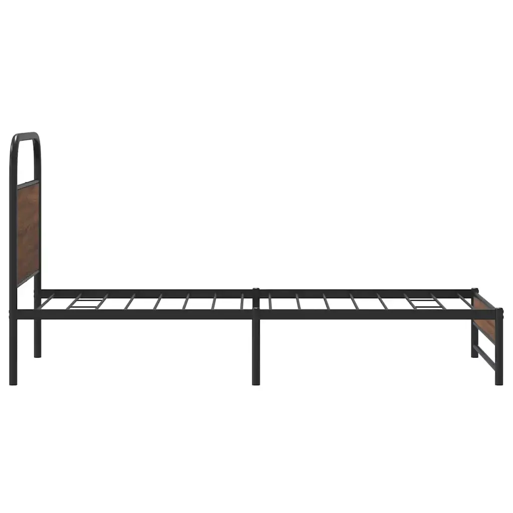 Letto singolo | Letto per adulti | Giroletto senza Materasso Rovere Marrone 100x190 cm Truciolato - Image 6