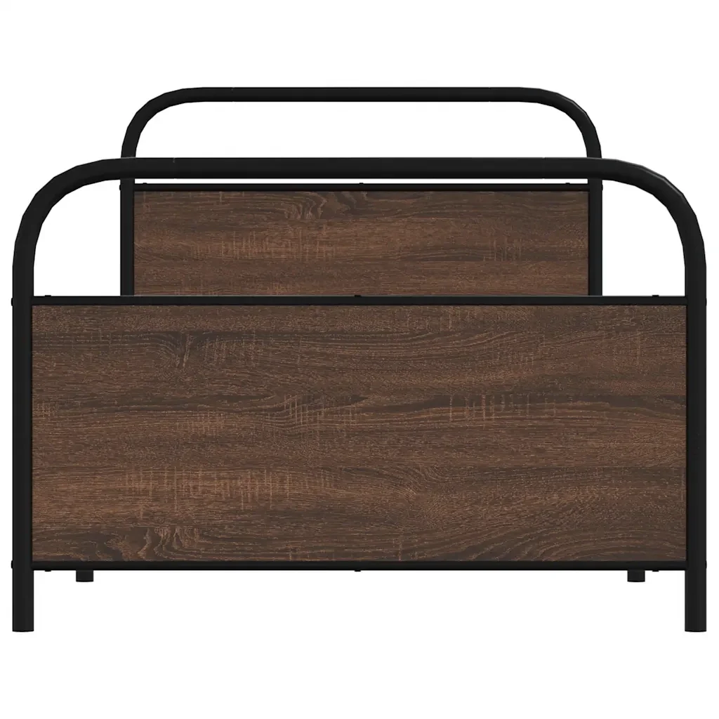 Letto singolo | Letto per adulti | Giroletto senza Materasso Rovere Marrone 100x190 cm Truciolato - Image 5