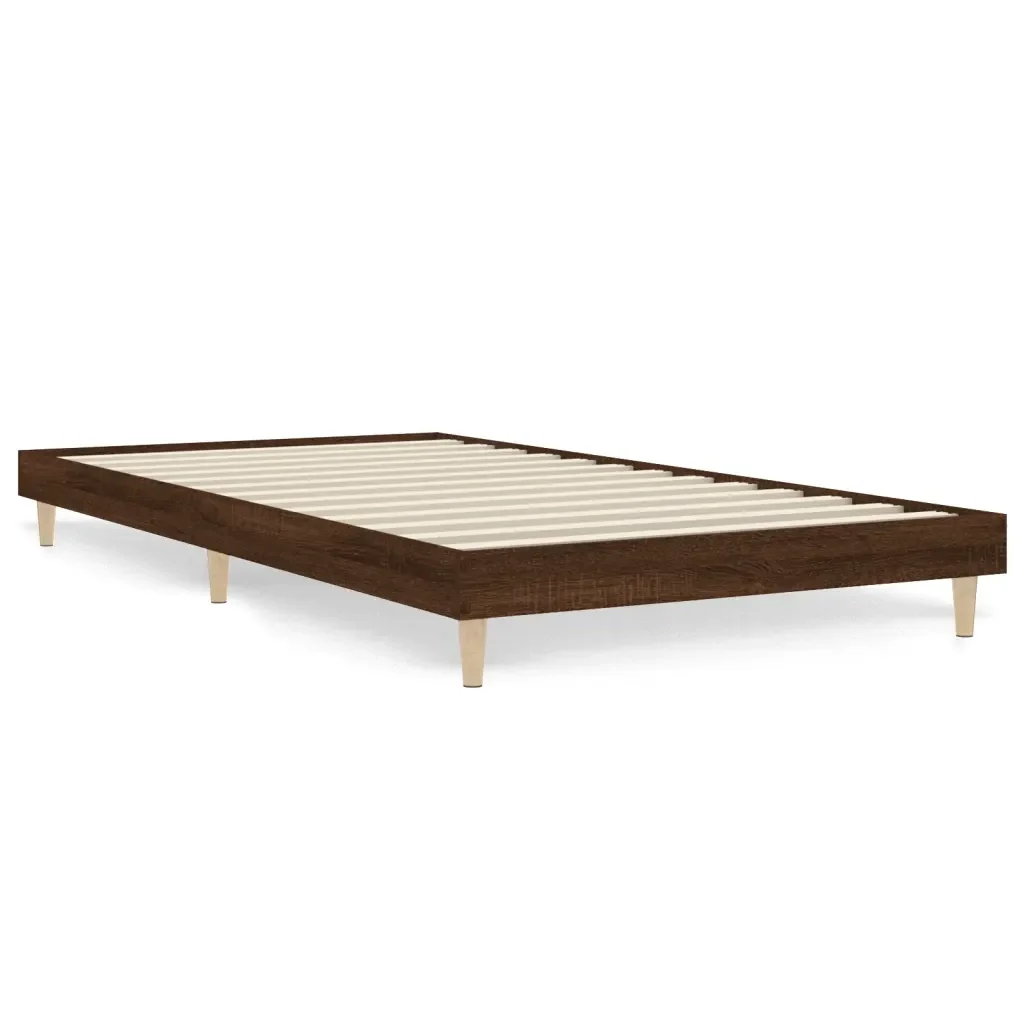 Letto singolo | Letto per adulti | Giroletto senza Materasso Rovere Marrone 100x200 cm Truciolato
