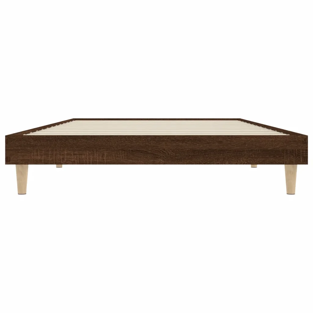 Letto singolo | Letto per adulti | Giroletto senza Materasso Rovere Marrone 100x200 cm Truciolato - Image 6