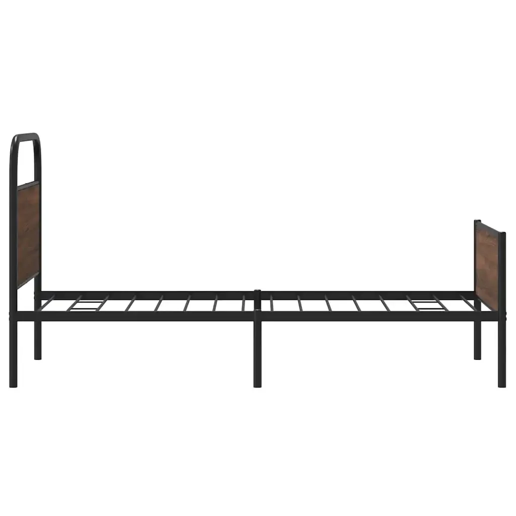 Letto singolo | Letto per adulti | Giroletto senza Materasso Rovere Marrone 100x200 cm Truciolato - Image 6