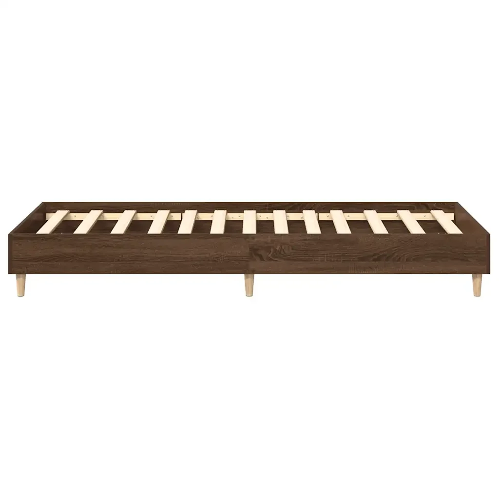 Letto singolo | Letto per adulti | Giroletto senza Materasso Rovere Marrone 100x200 cm Truciolato - Image 6