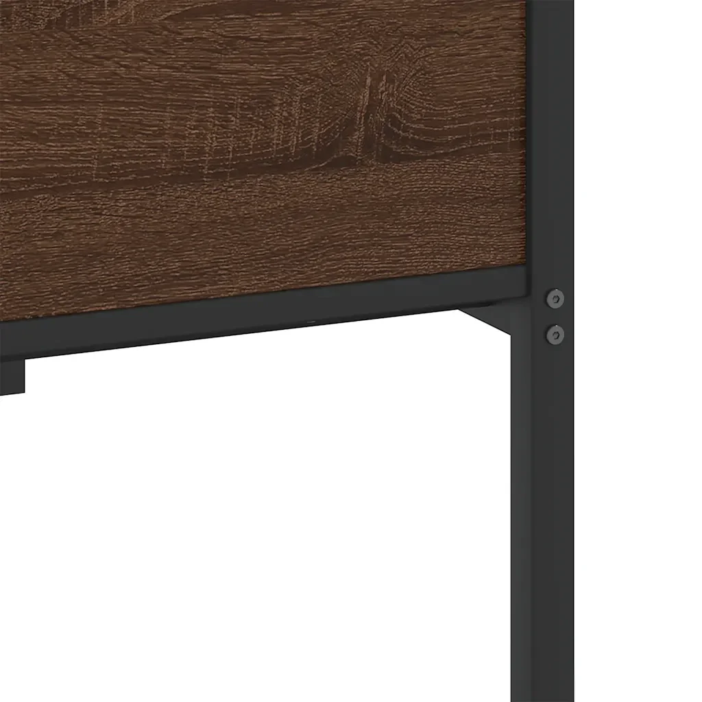 Letto singolo | Letto per adulti | Giroletto senza Materasso Rovere Marrone 107x203 cm Truciolato - Image 10