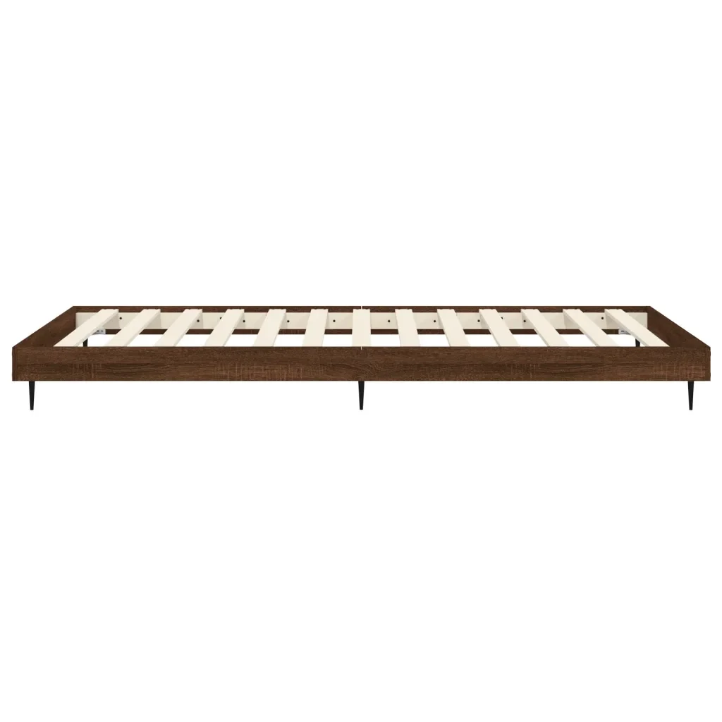 Letto singolo | Letto per adulti | Giroletto senza Materasso Rovere Marrone 75x190cm in Truciolato - Image 7