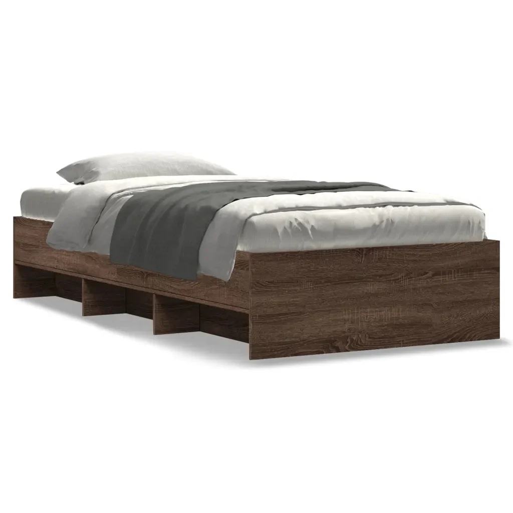 Letto singolo | Letto per adulti | Giroletto senza Materasso Rovere Marrone 75x190cm in Truciolato