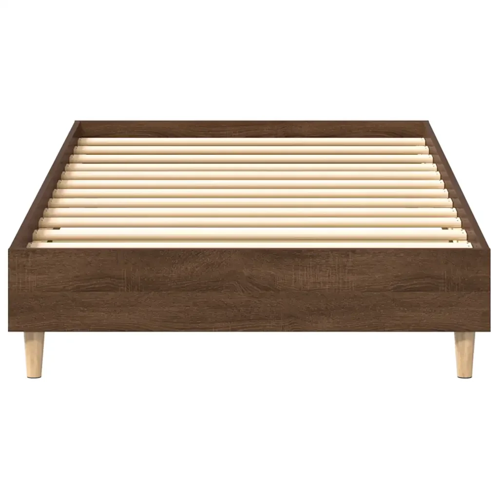 Letto singolo | Letto per adulti | Giroletto senza Materasso Rovere Marrone 75x190cm in Truciolato - Image 5