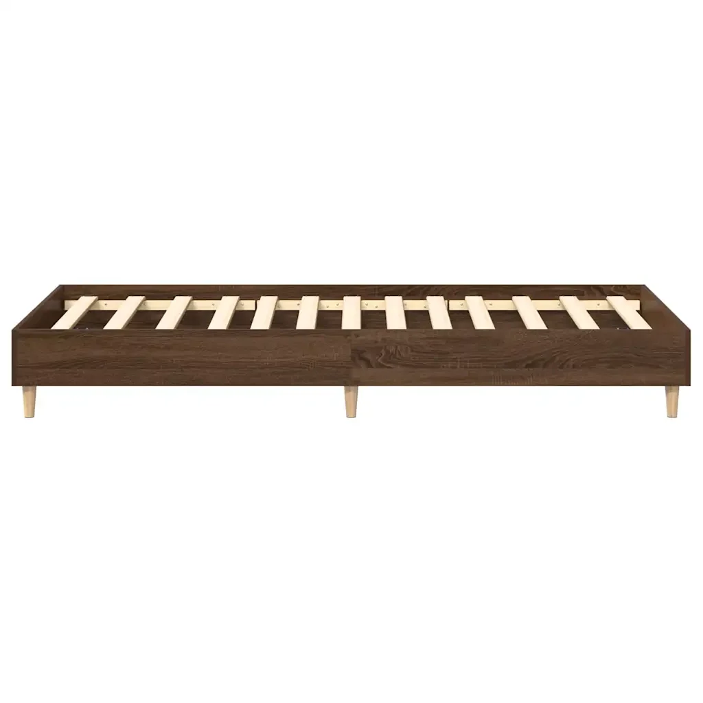 Letto singolo | Letto per adulti | Giroletto senza Materasso Rovere Marrone 75x190cm in Truciolato - Image 6
