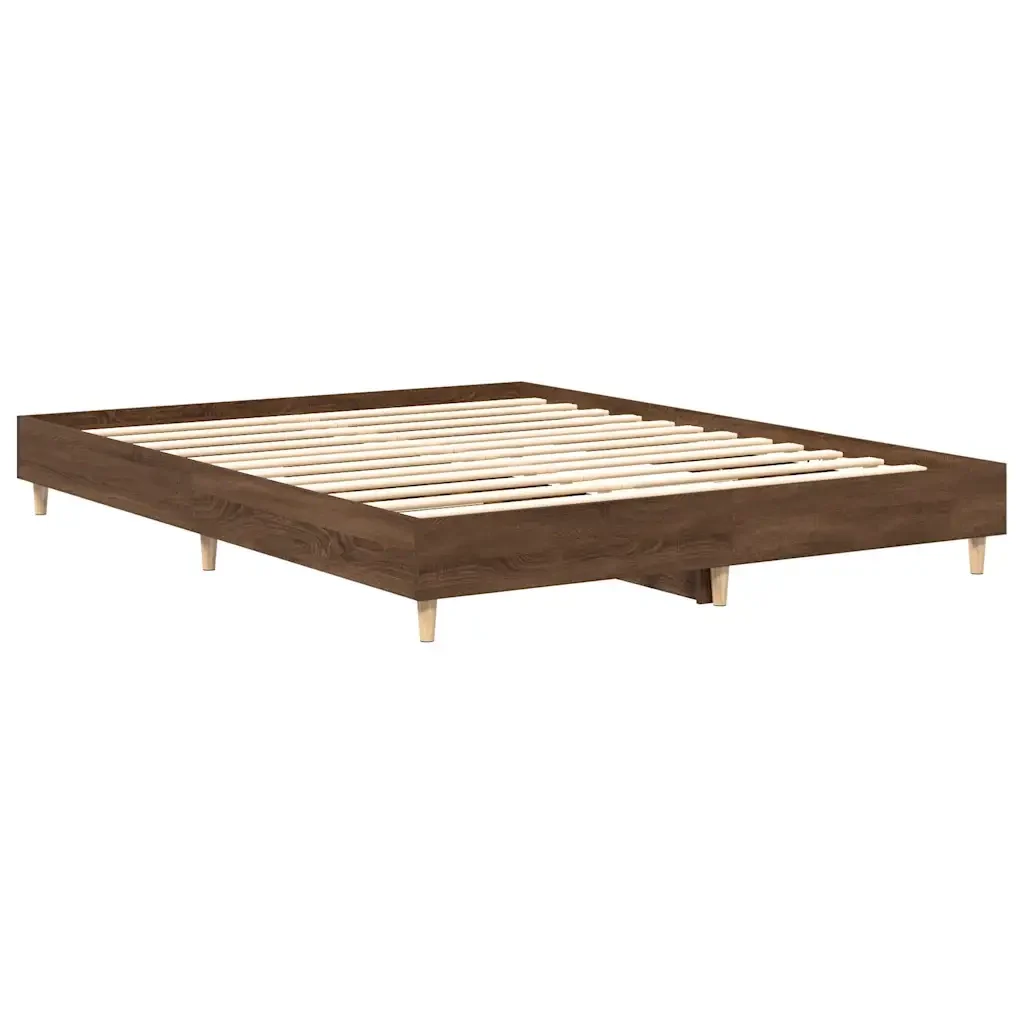 Letto singolo | Letto per adulti | Giroletto senza Materasso Rovere Marrone 75x190cm in Truciolato - Image 7