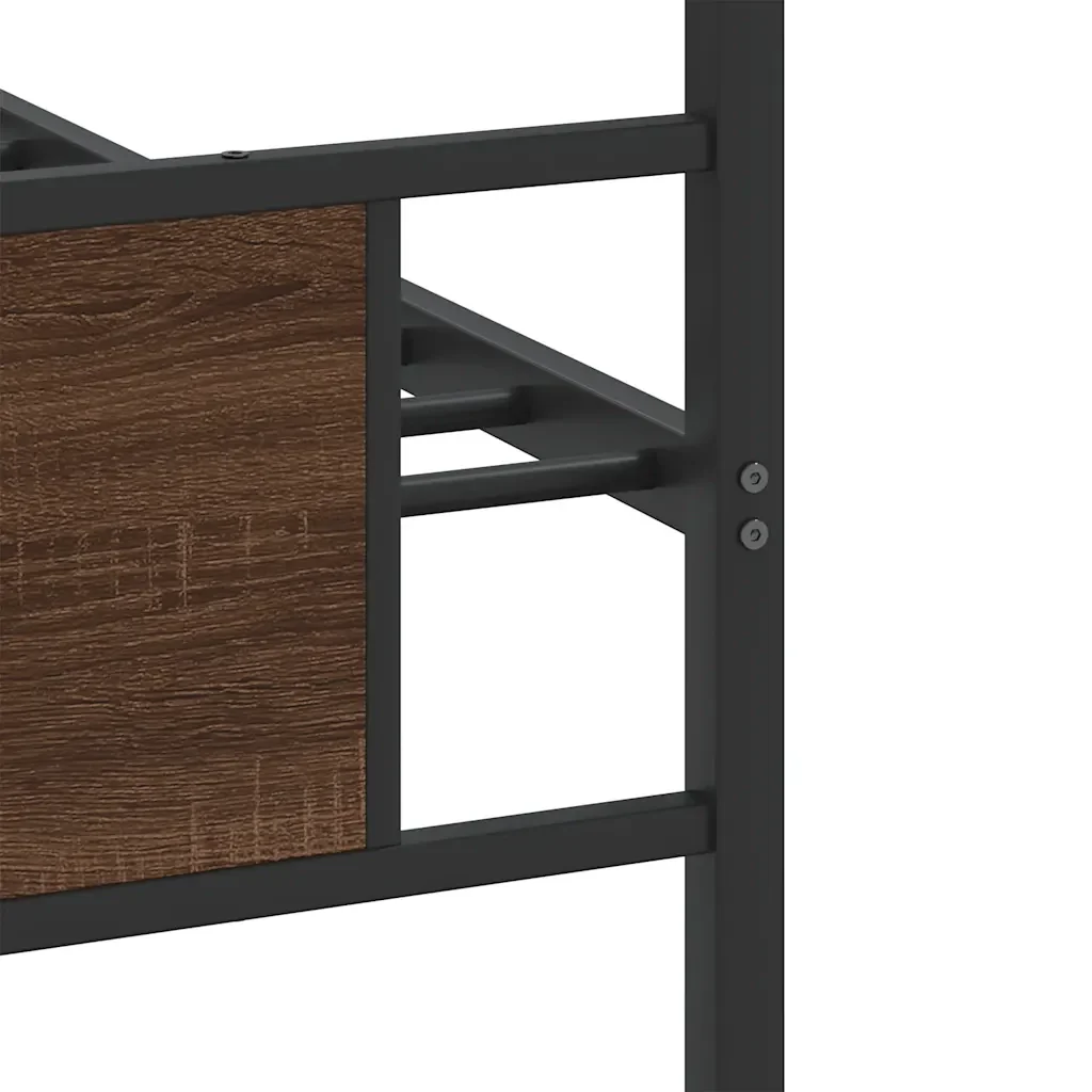 Letto singolo | Letto per adulti | Giroletto senza Materasso Rovere Marrone 75x190cm in Truciolato - Image 10