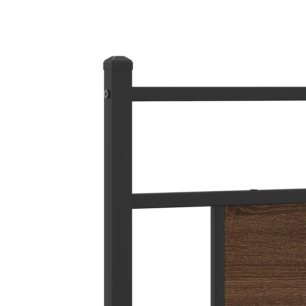 Letto singolo | Letto per adulti | Giroletto senza Materasso Rovere Marrone 75x190cm in Truciolato - Image 9