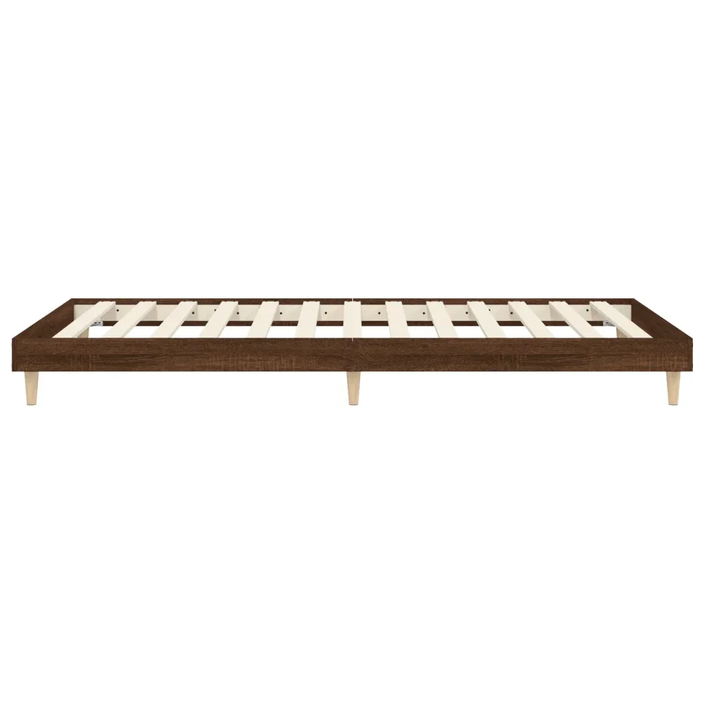 Letto singolo | Letto per adulti | Giroletto senza Materasso Rovere Marrone 75x190cm in Truciolato - Image 7