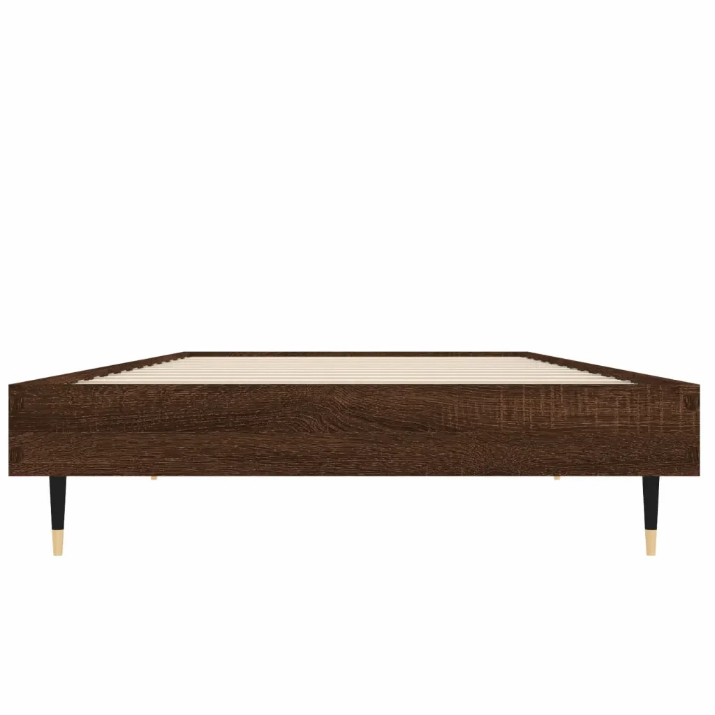 Letto singolo | Letto per adulti | Giroletto senza Materasso Rovere Marrone 75x190cm in Truciolato - Image 6