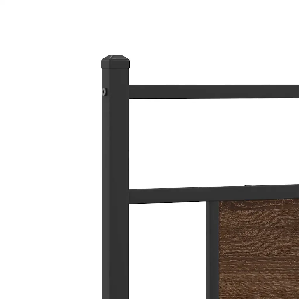 Letto singolo | Letto per adulti | Giroletto senza Materasso Rovere Marrone 80x200cm in Truciolato - Image 9