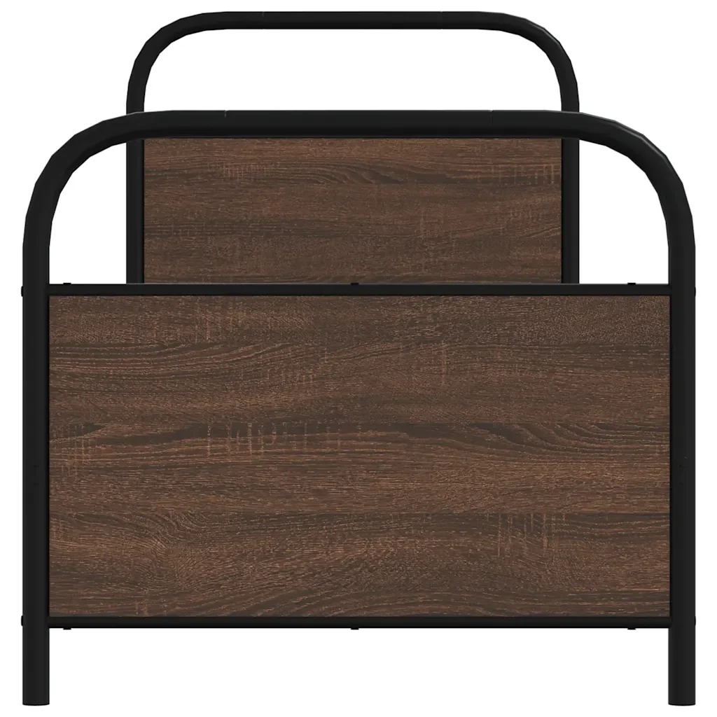 Letto singolo | Letto per adulti | Giroletto senza Materasso Rovere Marrone 80x200cm in Truciolato - Image 5