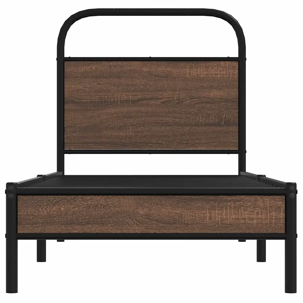 Letto singolo | Letto per adulti | Giroletto senza Materasso Rovere Marrone 80x200cm in Truciolato - Image 5