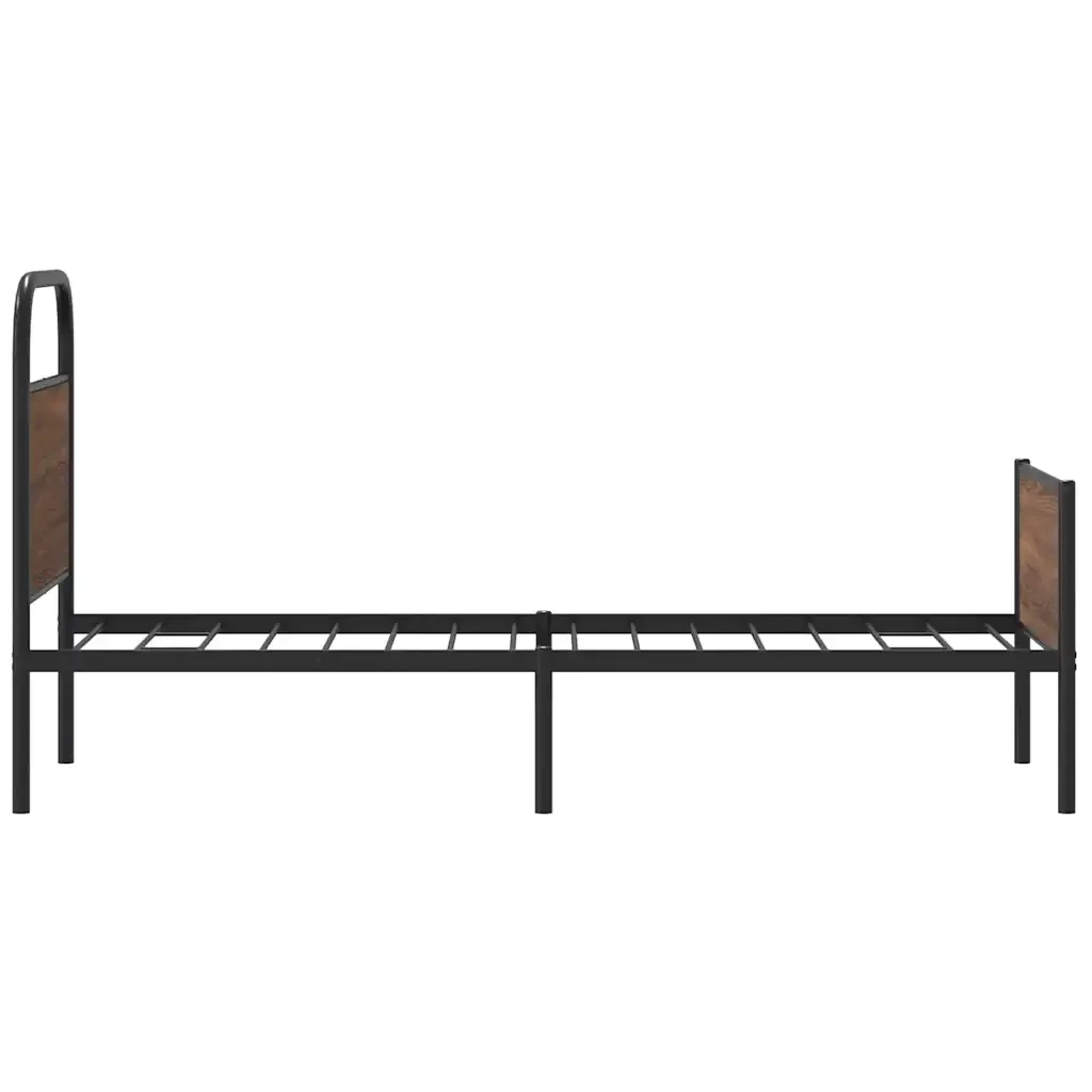 Letto singolo | Letto per adulti | Giroletto senza Materasso Rovere Marrone 80x200cm in Truciolato - Image 6