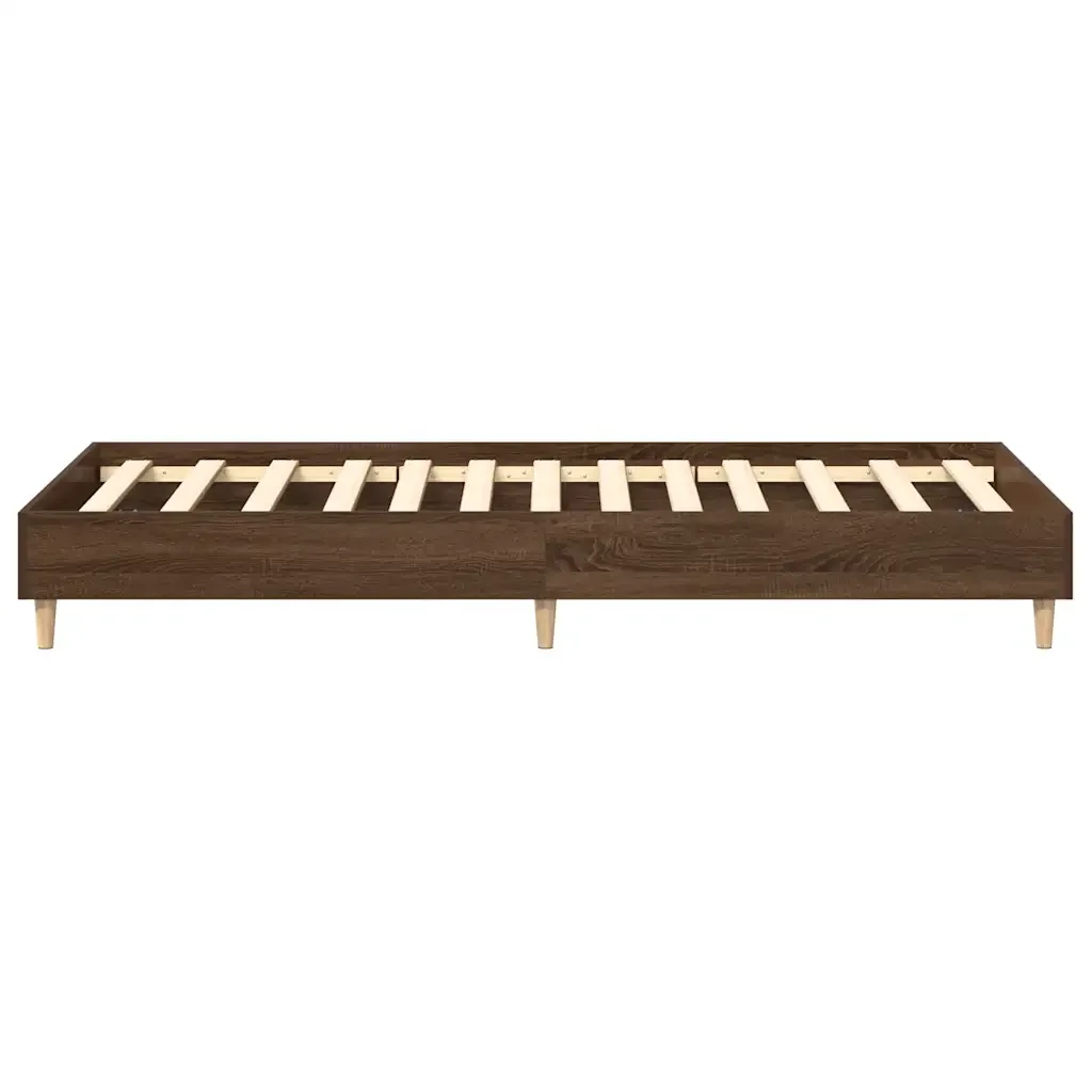 Letto singolo | Letto per adulti | Giroletto senza Materasso Rovere Marrone 90x190cm in Truciolato - Image 6