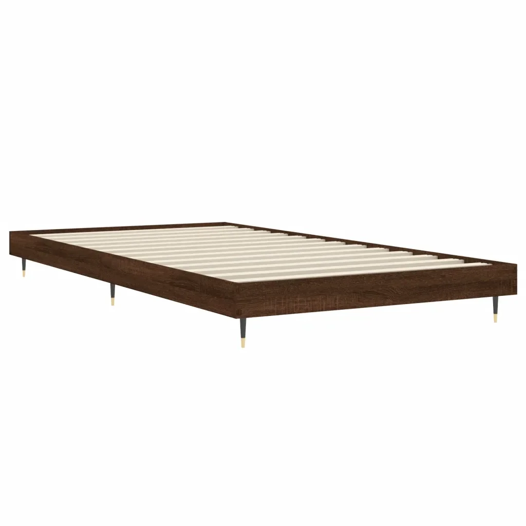 Letto singolo | Letto per adulti | Giroletto senza Materasso Rovere Marrone 90x190cm in Truciolato - Image 5