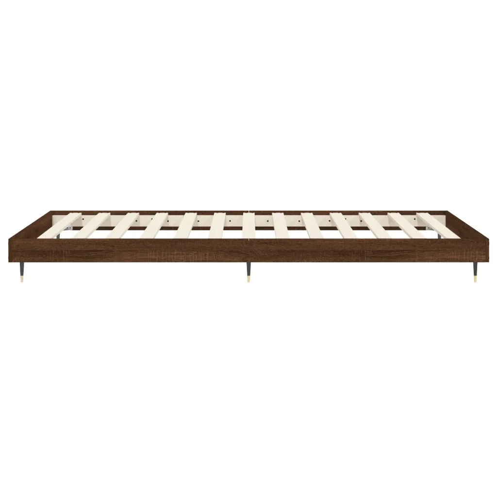 Letto singolo | Letto per adulti | Giroletto senza Materasso Rovere Marrone 90x190cm in Truciolato - Image 7