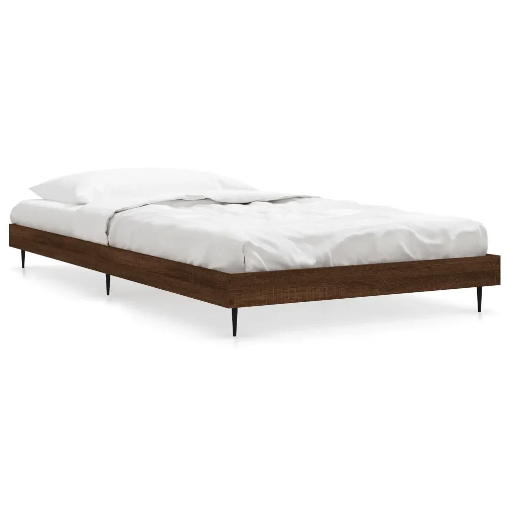 Letto singolo | Letto per adulti | Giroletto senza Materasso Rovere Marrone 90x190cm in Truciolato