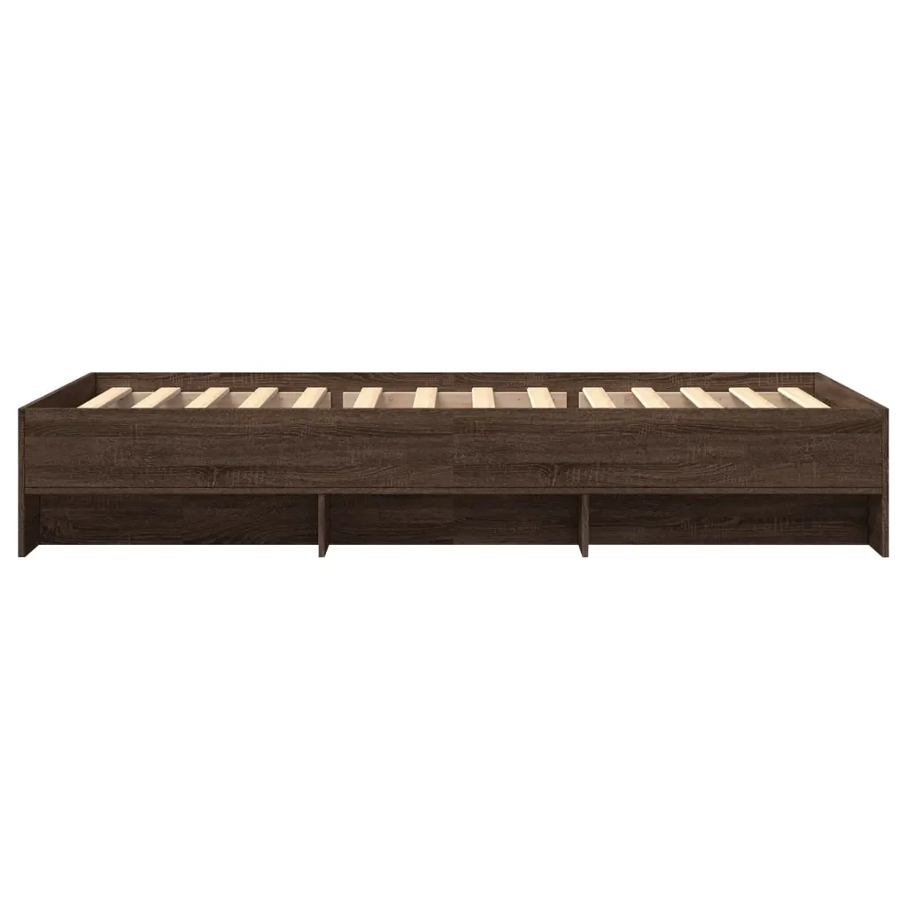 Letto singolo | Letto per adulti | Giroletto senza Materasso Rovere Marrone 90x190cm in Truciolato - Image 6