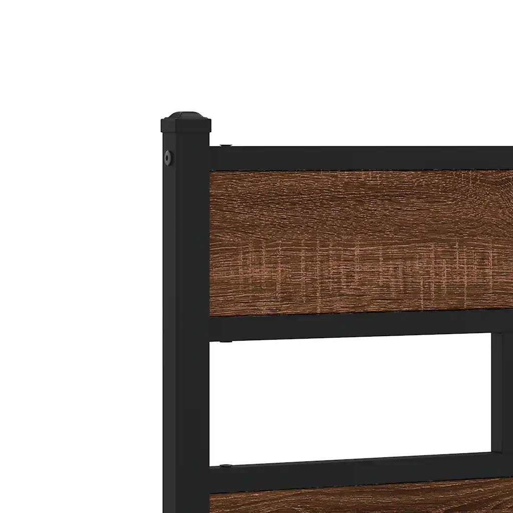 Letto singolo | Letto per adulti | Giroletto senza Materasso Rovere Marrone 90x190cm in Truciolato - Image 8