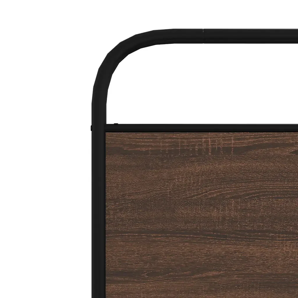 Letto singolo | Letto per adulti | Giroletto senza Materasso Rovere Marrone 90x190cm in Truciolato - Image 8