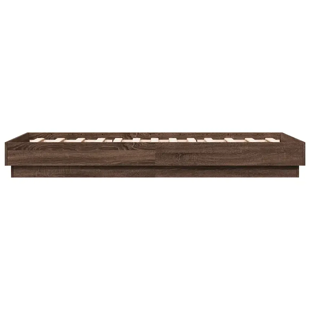 Letto singolo | Letto per adulti | Giroletto senza Materasso Rovere Marrone 90x190cm in Truciolato - Image 5
