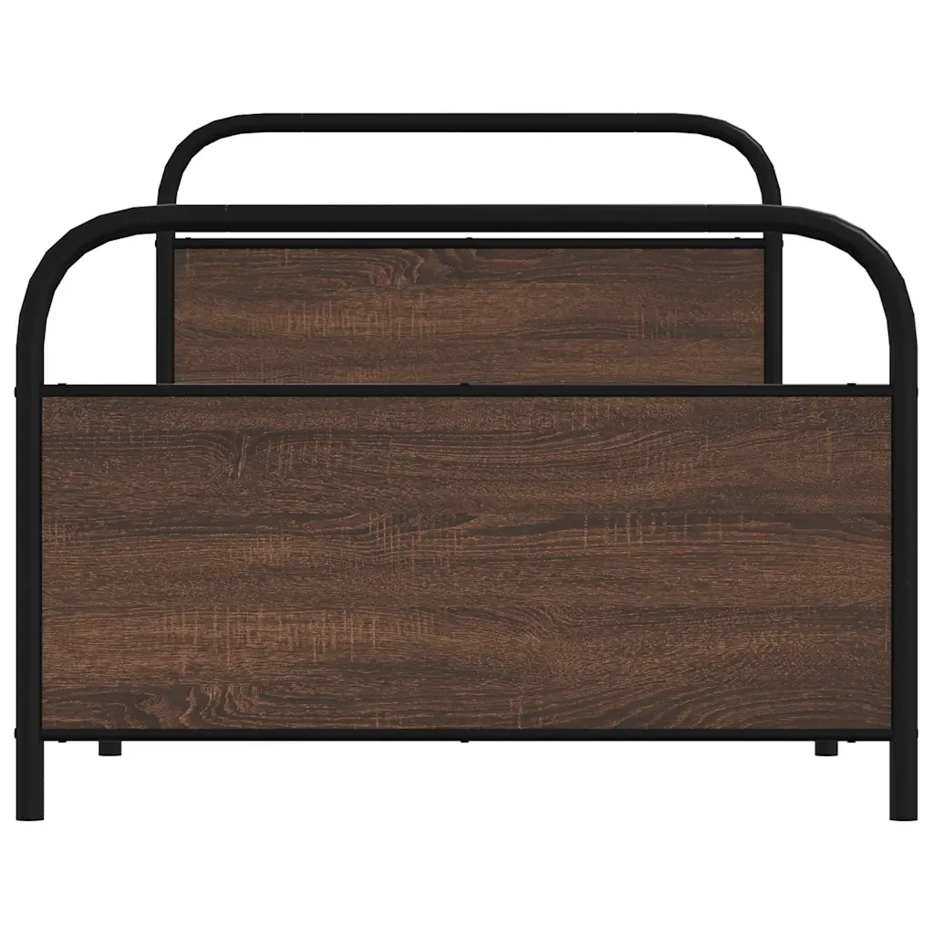 Letto singolo | Letto per adulti | Giroletto senza Materasso Rovere Marrone 90x190cm in Truciolato - Image 5