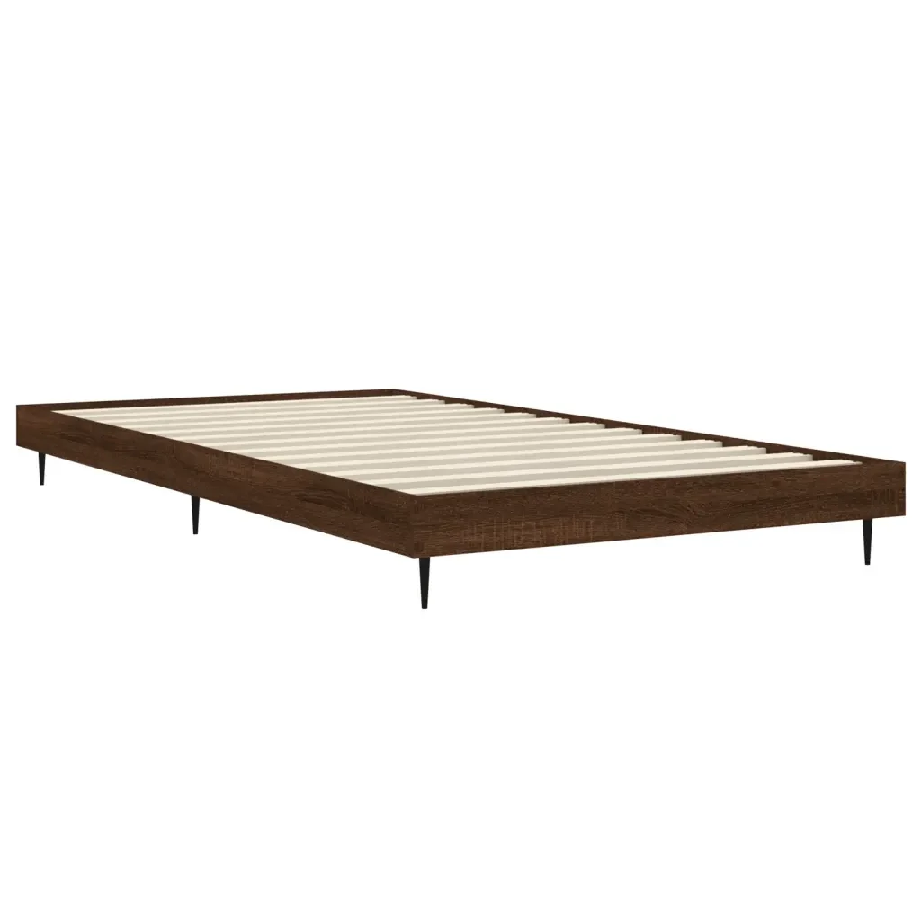 Letto singolo | Letto per adulti | Giroletto senza Materasso Rovere Marrone 90x200cm in Truciolato - Image 5