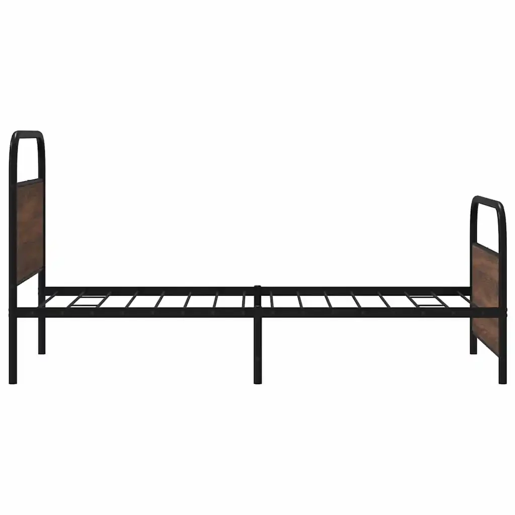 Letto singolo | Letto per adulti | Giroletto senza Materasso Rovere Marrone 90x200cm in Truciolato - Image 6