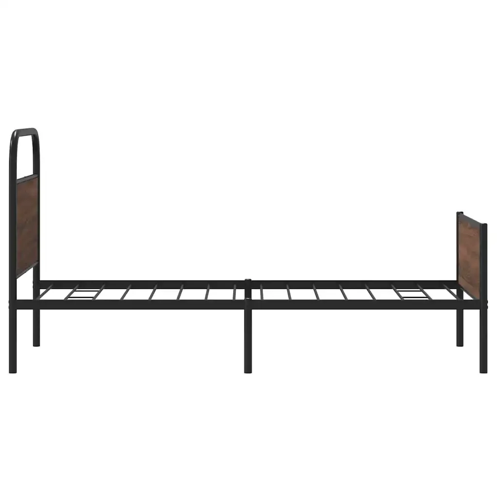 Letto singolo | Letto per adulti | Giroletto senza Materasso Rovere Marrone 90x200cm in Truciolato - Image 6