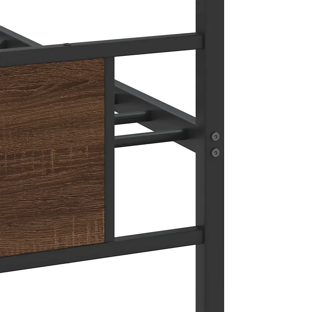 Letto singolo | Letto per adulti | Giroletto senza Materasso Rovere Marrone 90x200cm in Truciolato - Image 10