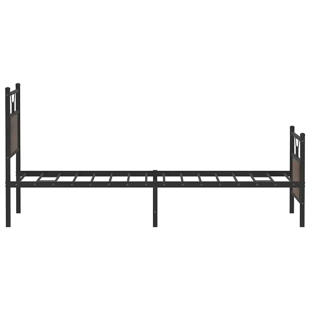 Letto singolo | Letto per adulti | Giroletto senza Materasso Rovere Marrone 90x200cm in Truciolato - Image 7