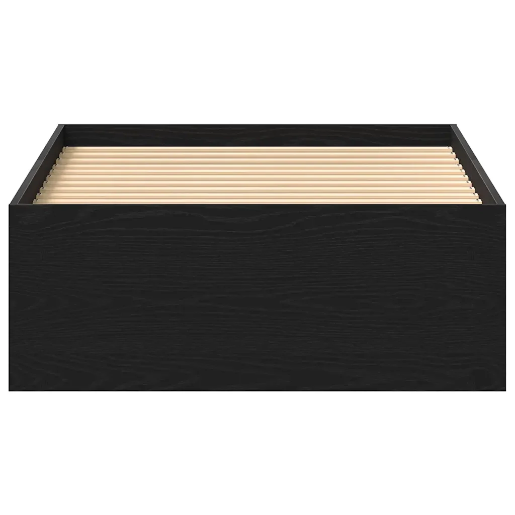 Letto singolo | Letto per adulti | Giroletto senza Materasso Rovere Nero 100x200 cm in Truciolato - Image 5