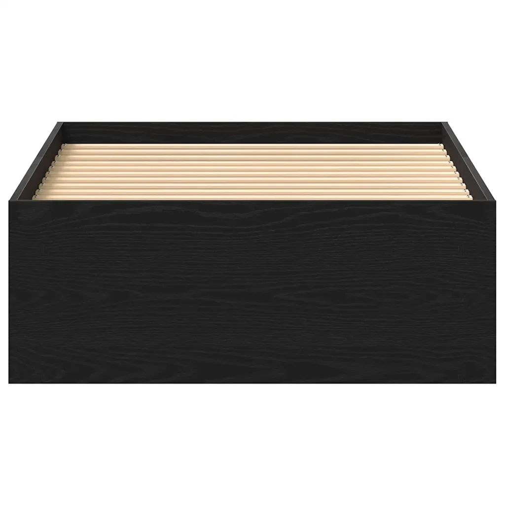 Letto singolo | Letto per adulti | Giroletto senza Materasso Rovere Nero 75x190 cm in Truciolato - Image 5
