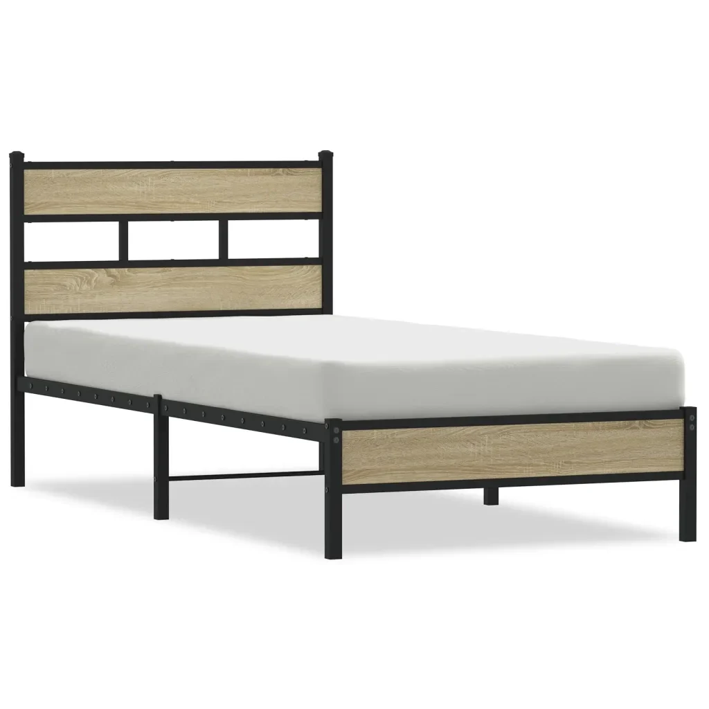 Letto singolo | Letto per adulti | Giroletto senza Materasso Rovere Sonoma 100x190cm in Truciolato
