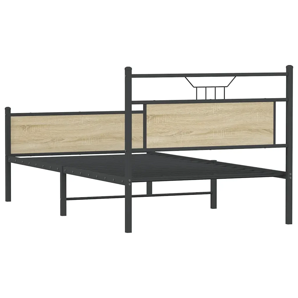 Letto singolo | Letto per adulti | Giroletto senza Materasso Rovere Sonoma 100x190cm in Truciolato - Image 8
