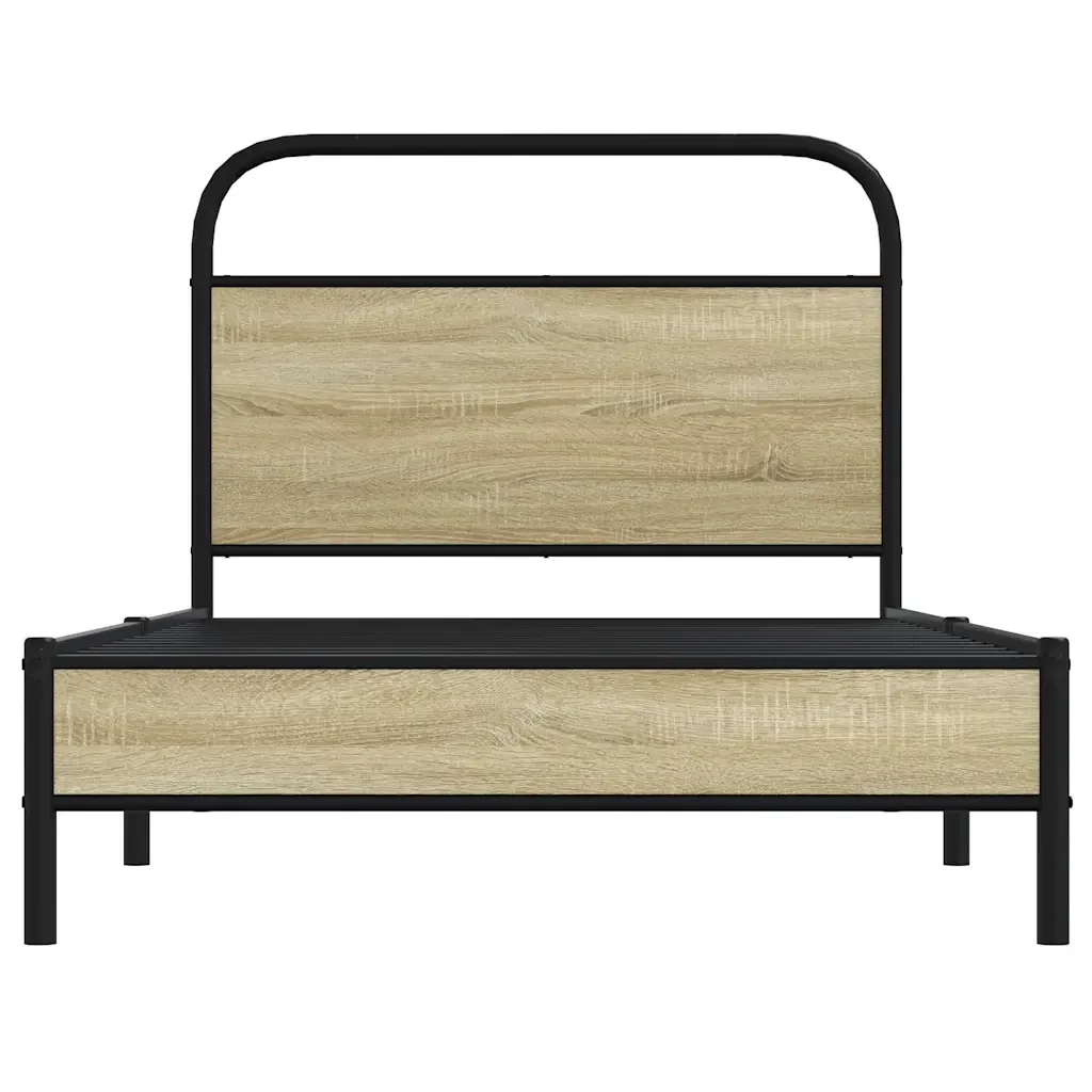 Letto singolo | Letto per adulti | Giroletto senza Materasso Rovere Sonoma 100x190cm in Truciolato - Image 5