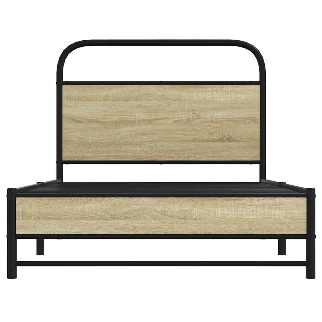 Letto singolo | Letto per adulti | Giroletto senza Materasso Rovere Sonoma 100x190cm in Truciolato - Image 5