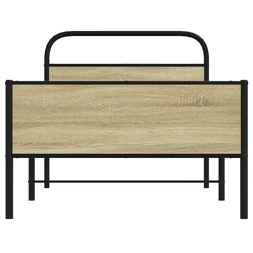 Letto singolo | Letto per adulti | Giroletto senza Materasso Rovere Sonoma 100x190cm in Truciolato - Image 5