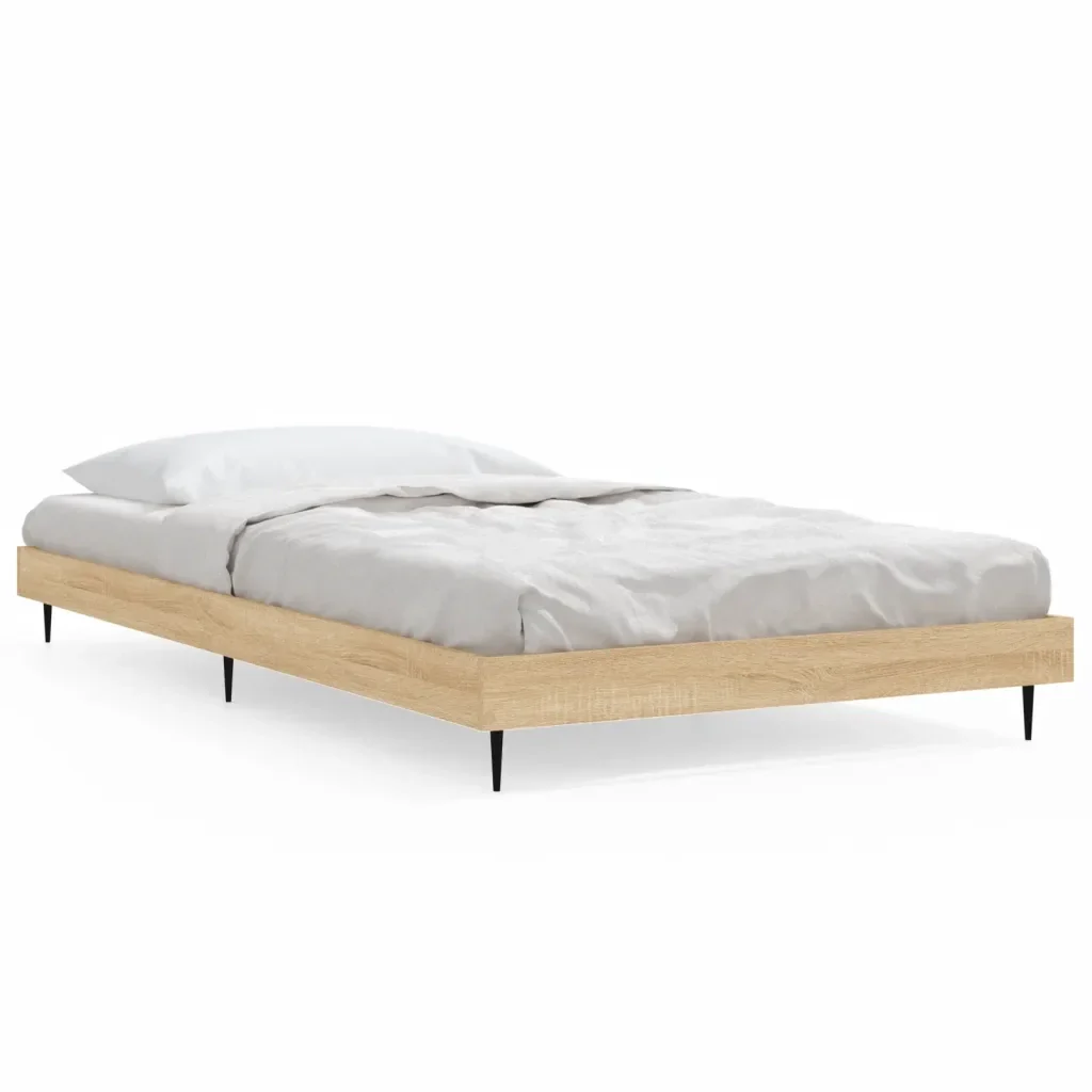 Letto singolo | Letto per adulti | Giroletto senza Materasso Rovere Sonoma 100x200cm in Truciolato