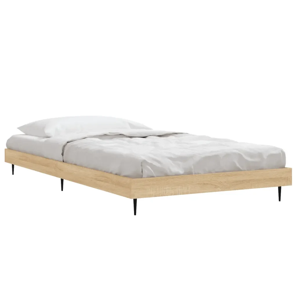 Letto singolo | Letto per adulti | Giroletto senza Materasso Rovere Sonoma 100x200cm in Truciolato - Image 3