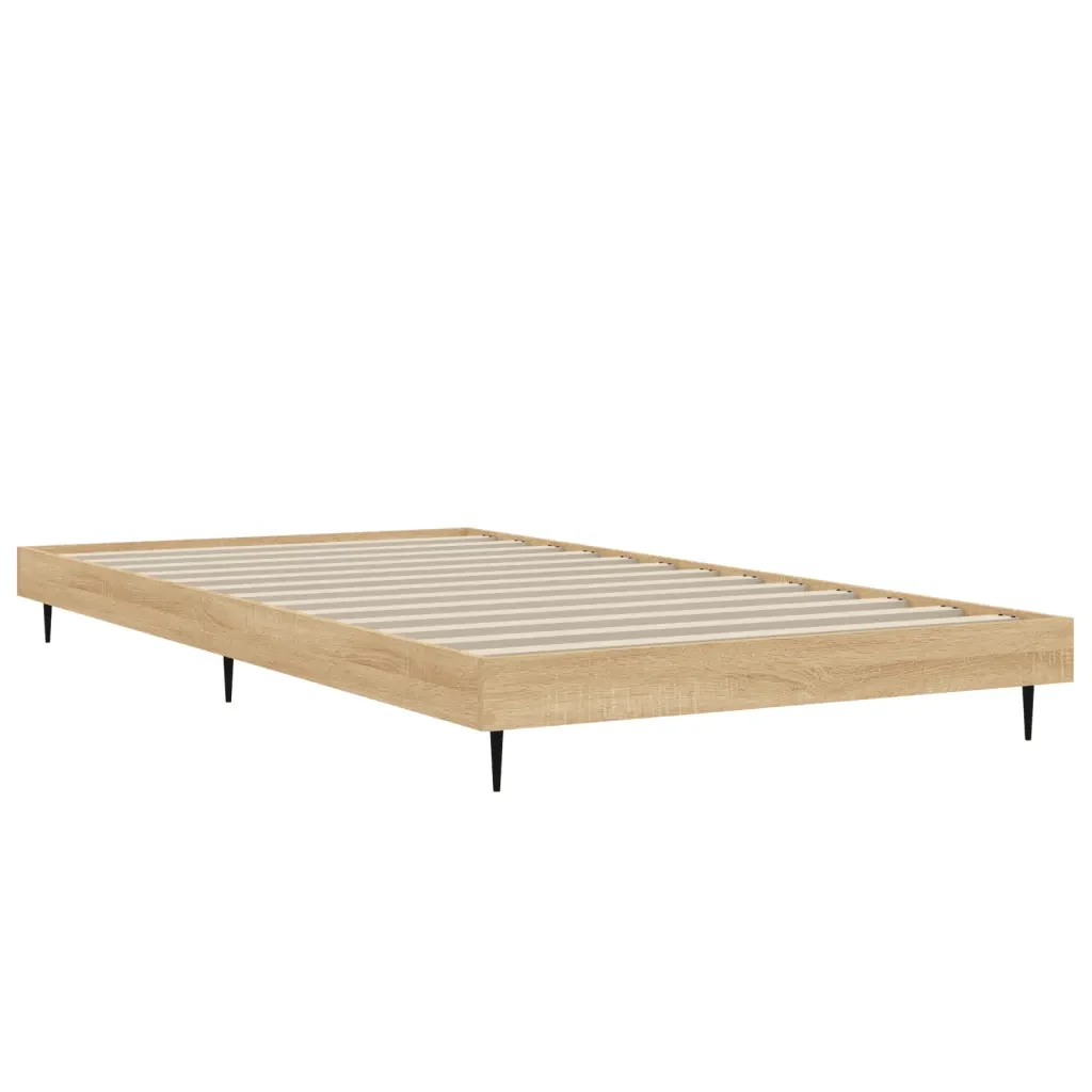 Letto singolo | Letto per adulti | Giroletto senza Materasso Rovere Sonoma 100x200cm in Truciolato - Image 5