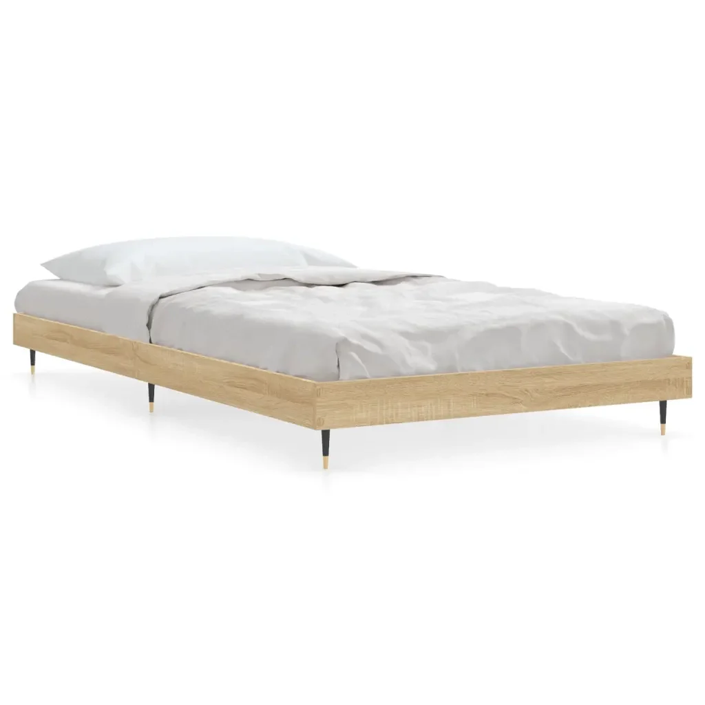 Letto singolo | Letto per adulti | Giroletto senza Materasso Rovere Sonoma 100x200cm in Truciolato
