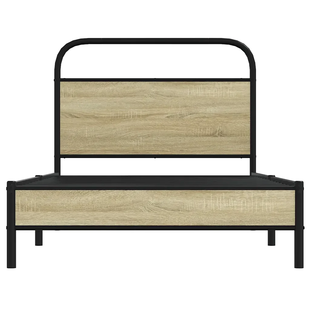Letto singolo | Letto per adulti | Giroletto senza Materasso Rovere Sonoma 100x200cm in Truciolato - Image 5