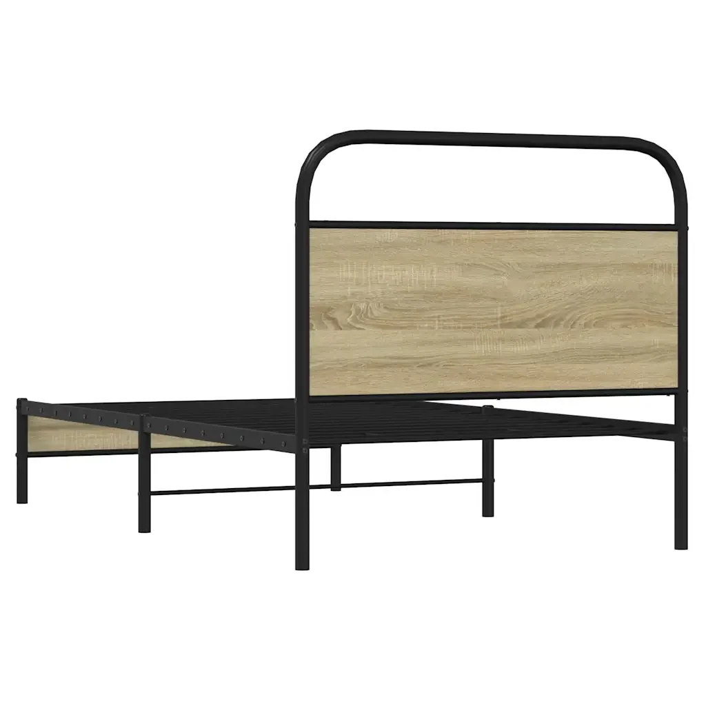 Letto singolo | Letto per adulti | Giroletto senza Materasso Rovere Sonoma 100x200cm in Truciolato - Image 7