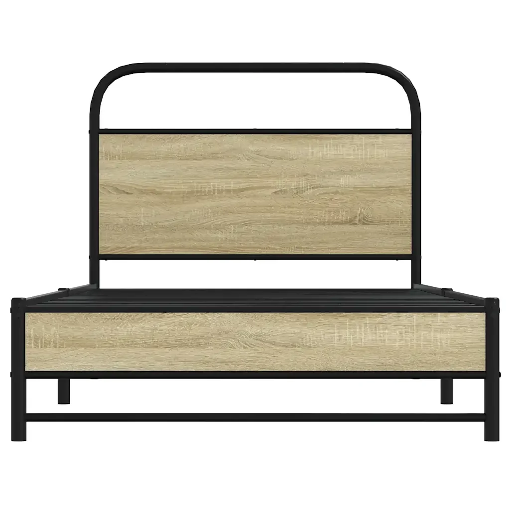 Letto singolo | Letto per adulti | Giroletto senza Materasso Rovere Sonoma 100x200cm in Truciolato - Image 5