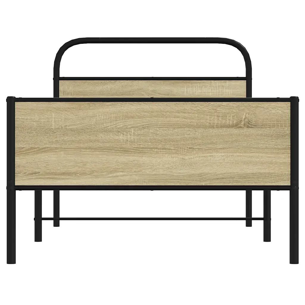 Letto singolo | Letto per adulti | Giroletto senza Materasso Rovere Sonoma 100x200cm in Truciolato - Image 5